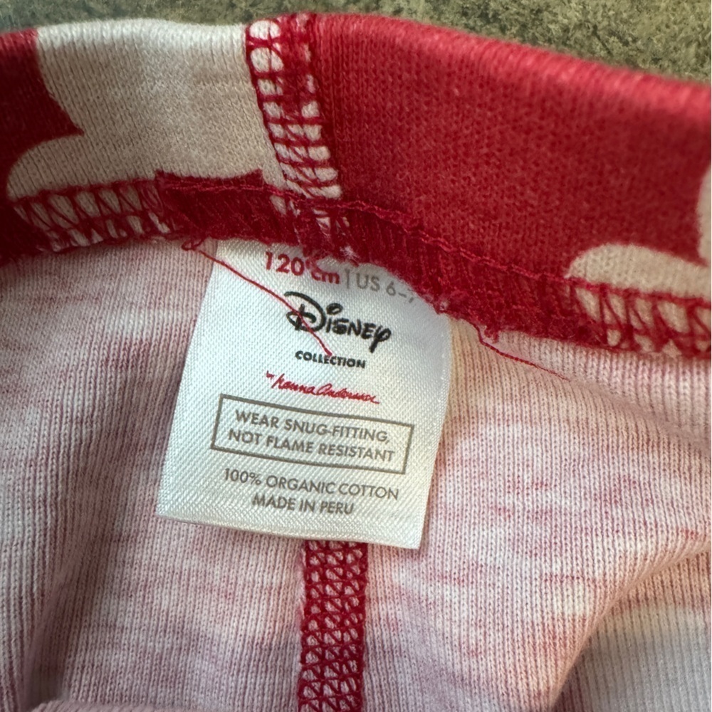 size 6/7 Hanna Andersson disney mickey mouse winter/christmas 2 piece PJ set - Picture 5 of 5